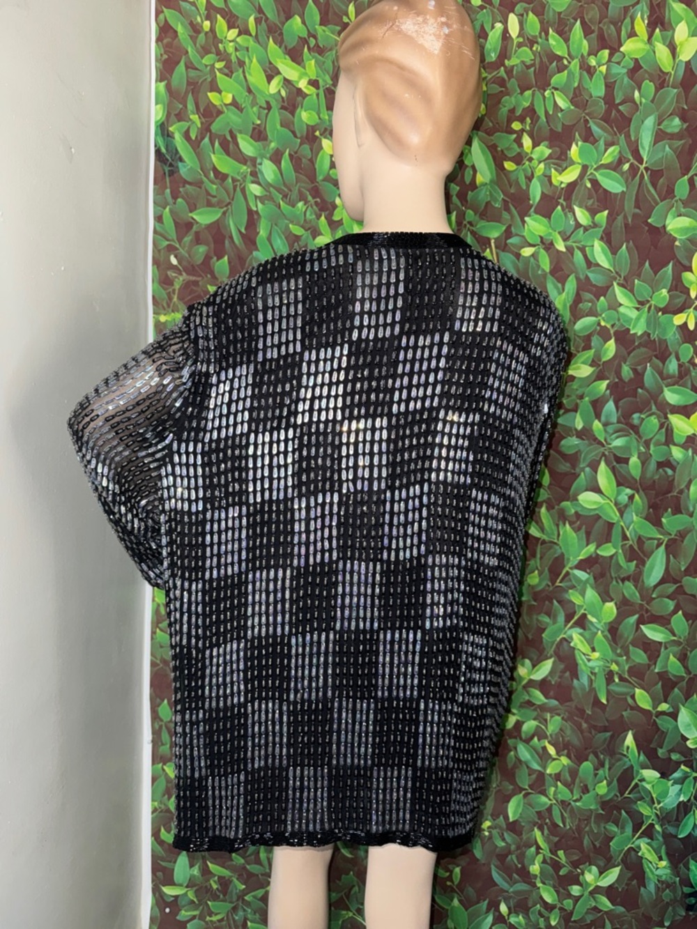 Vintage Pinky Creations Sequin / Beaded Silk Cardigan XXXL - Picture 16 of 17